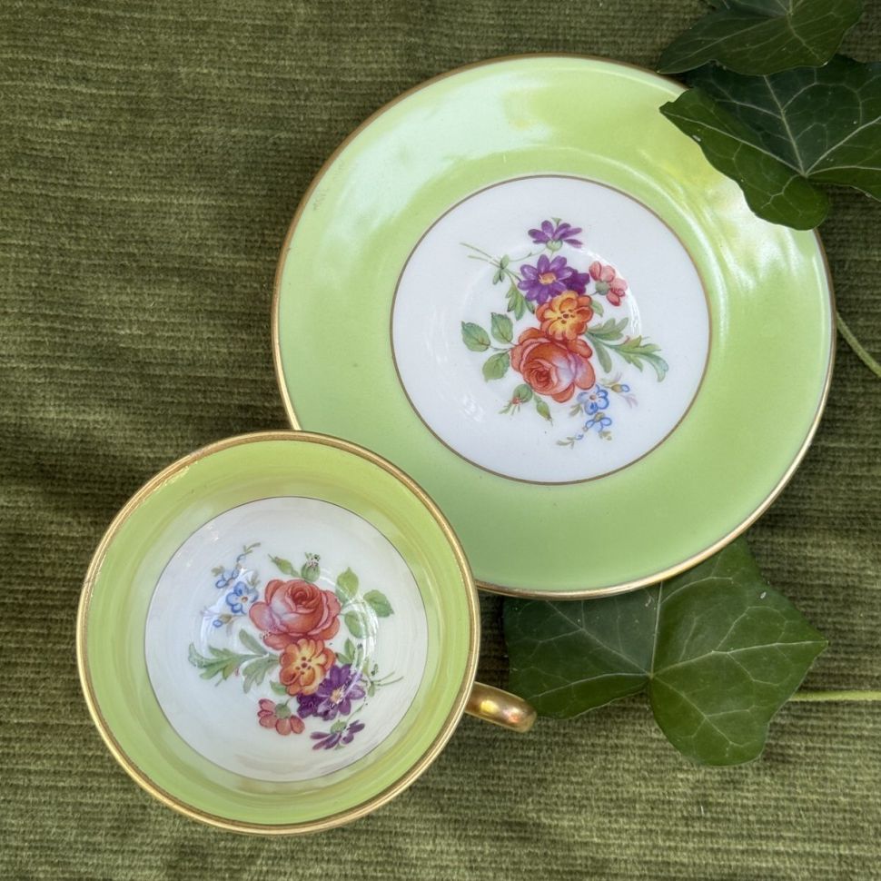 Кофейная пара Porcelainerie Nouvelle Limoges 100 мл фарфор Франция