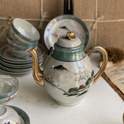 Чайник стиль шинуазри костяной фарфор ручная роспись