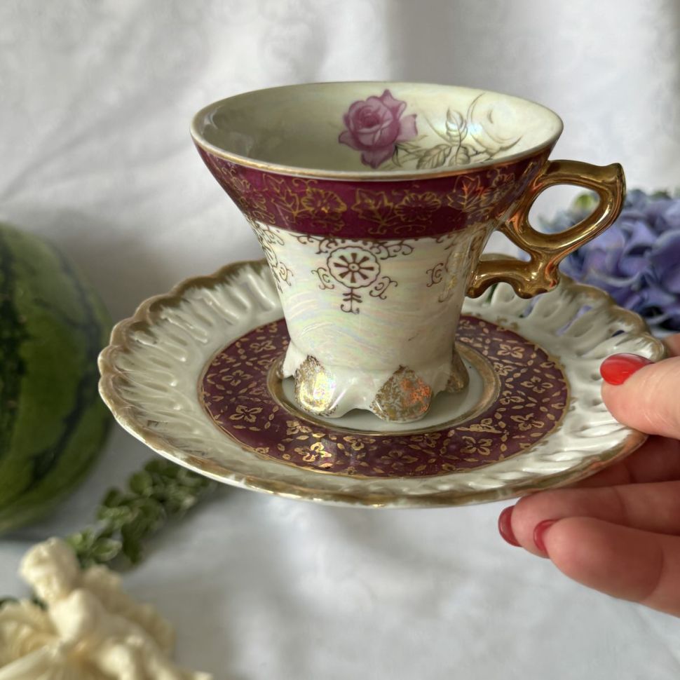 Кофейная пара Роза 170 мл фарфор