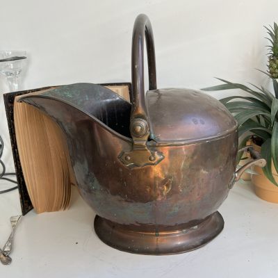 Зольник в виде шлема 42 см медь