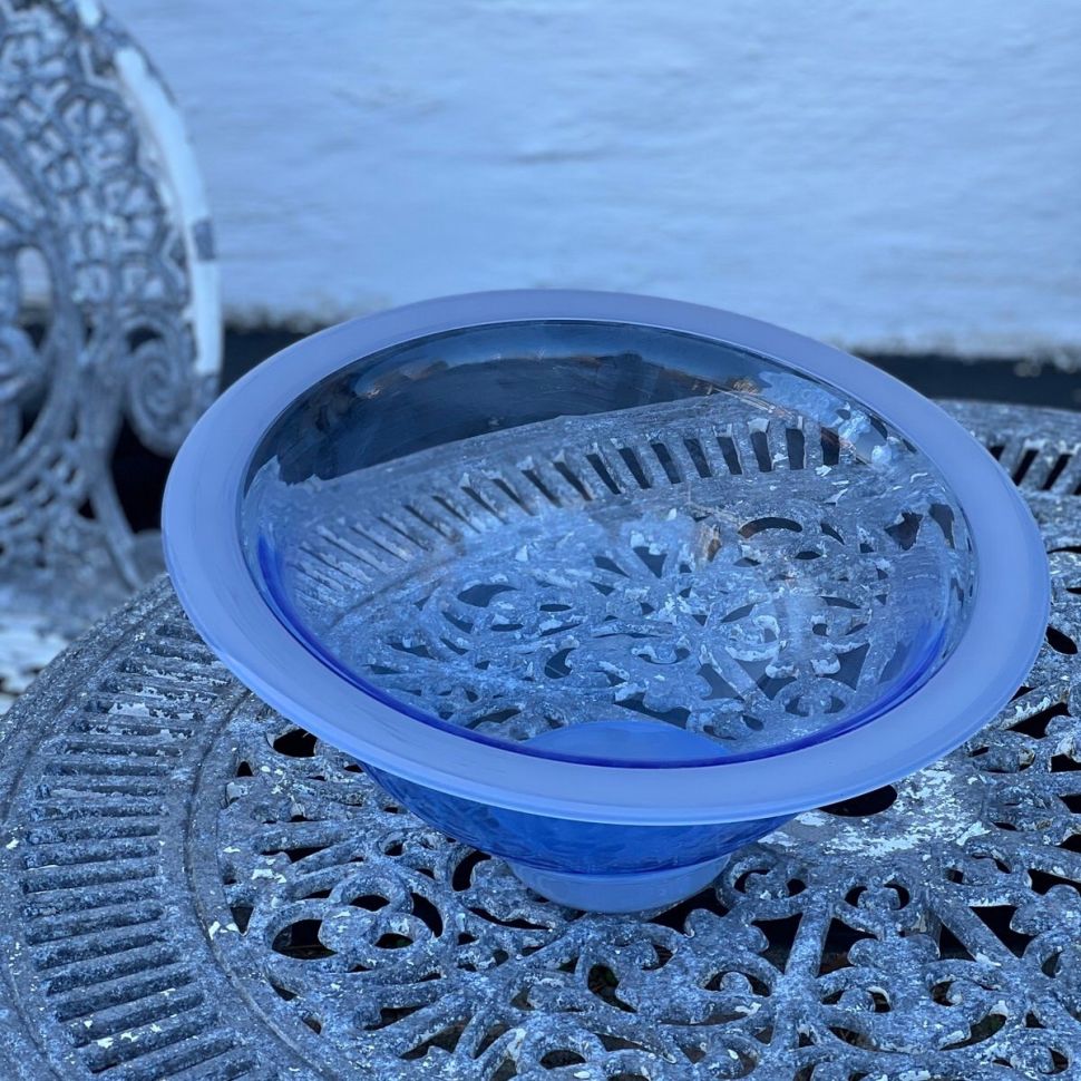 Салатник на подставке 37 см стекло Швеция