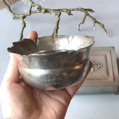 Сахарница Цветок без крышки олово