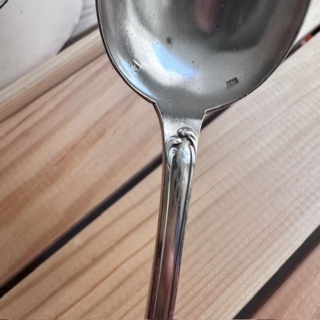 Вилка ложка набор 2 предмета сталь серебрение Франция