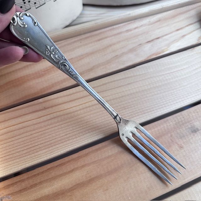 Вилка ложка набор 2 предмета сталь серебрение Франция