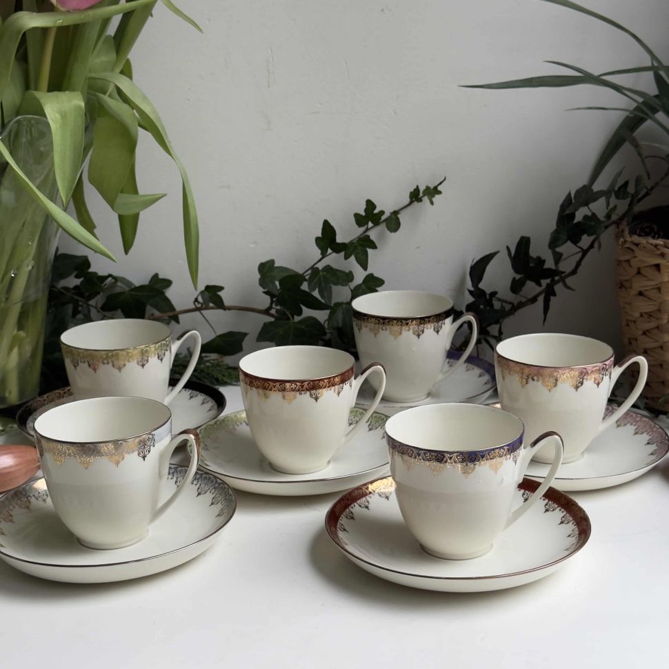 Чайные пары Maastricht Petrus Regou 1890 г. набор 5 пар Голландия