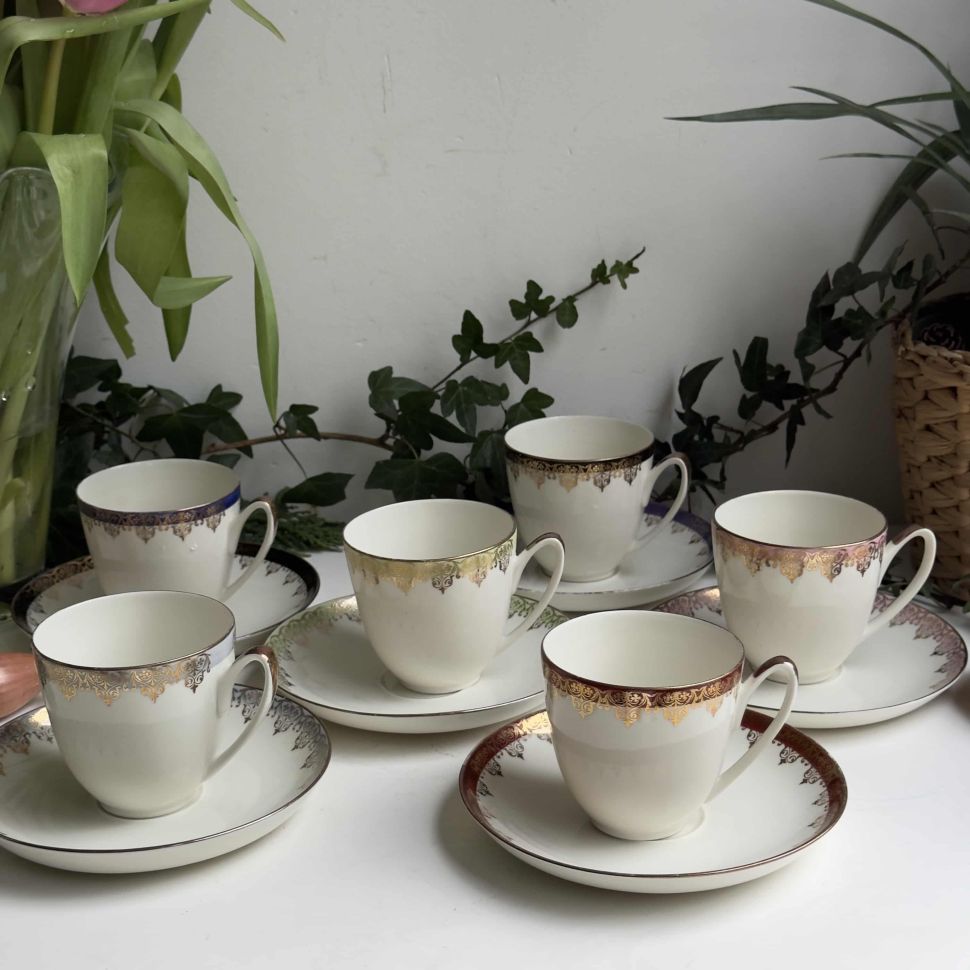 Чайные пары Maastricht Petrus Regou 1890 г. набор 5 пар Голландия