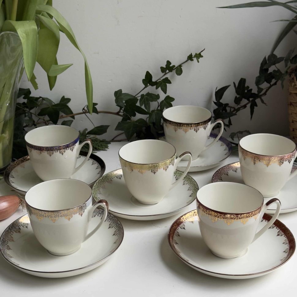 Чайные пары Maastricht Petrus Regou 1890 г. набор 5 пар Голландия