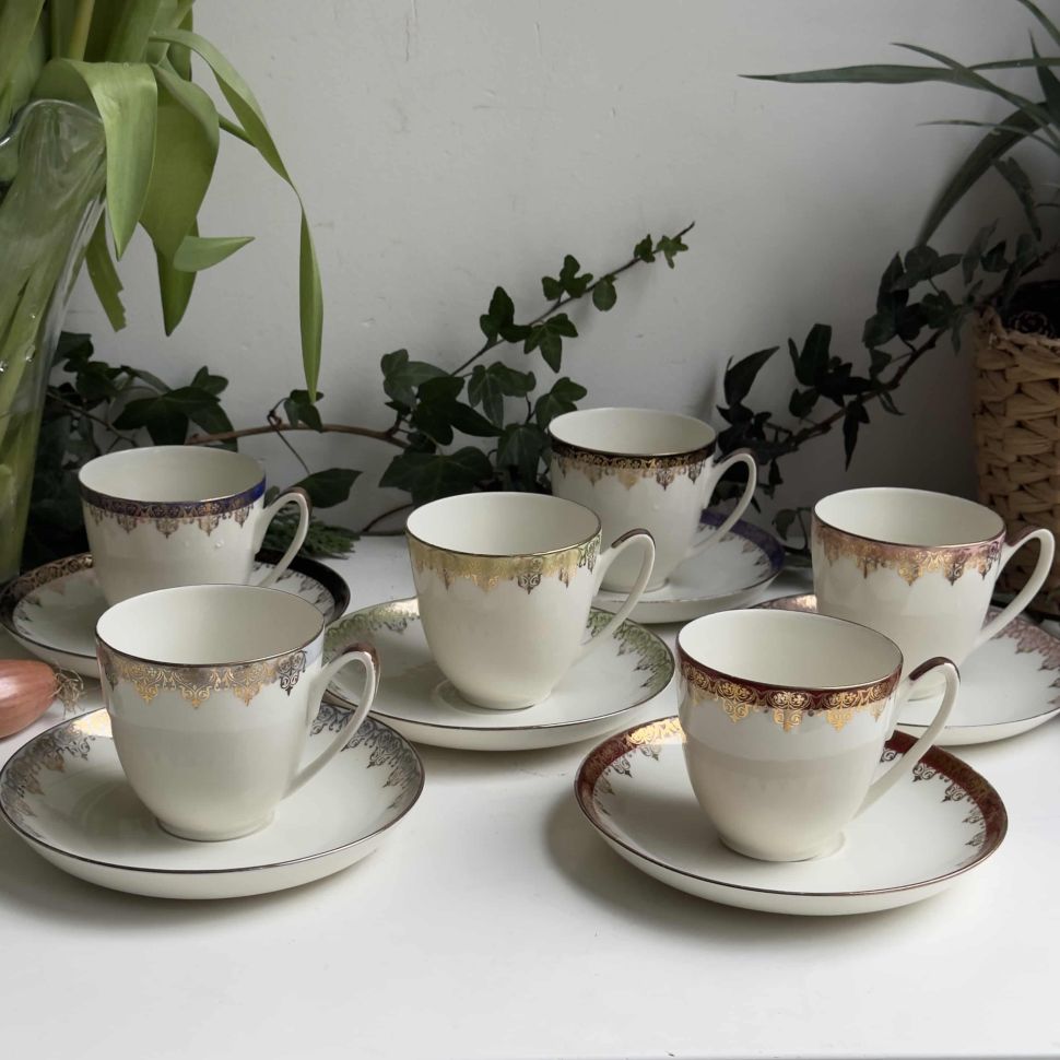 Чайные пары Maastricht Petrus Regou 1890 г. набор 5 пар Голландия