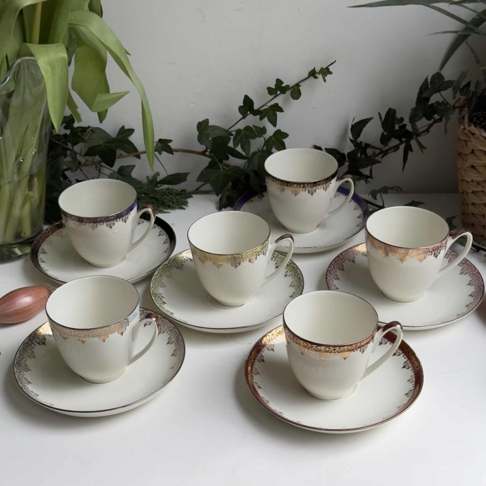 Чайные пары Maastricht Petrus Regou 1890 г. набор 5 пар Голландия