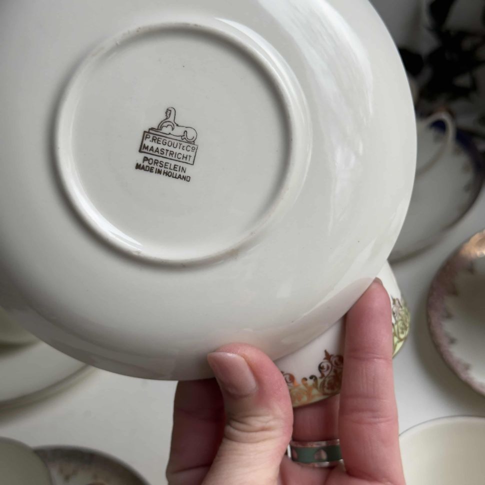 Чайные пары Maastricht Petrus Regou 1890 г. набор 5 пар Голландия