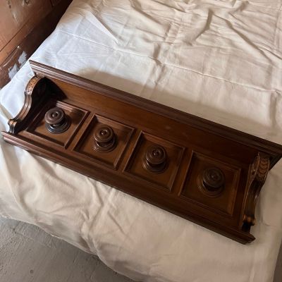 Вешалка полка деревянная настенная 119х34 см Италия