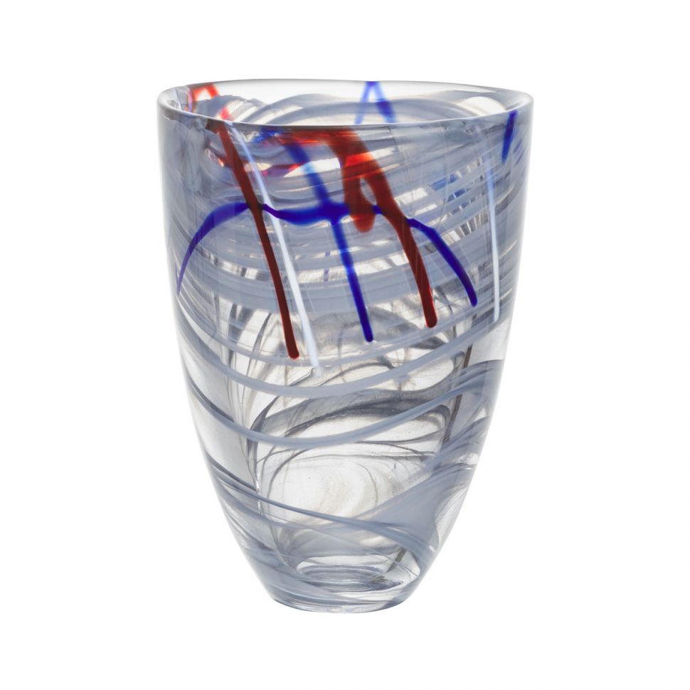 Ваза Kosta Boda Contrast Grey 20 см хрусталь Швеция