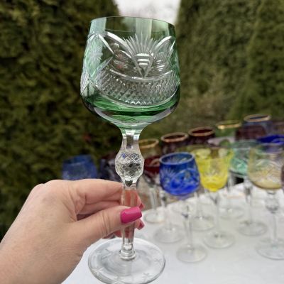 Бокал Anna Hutte зеленый 270 мл накладной хрусталь Германия дизайн 5