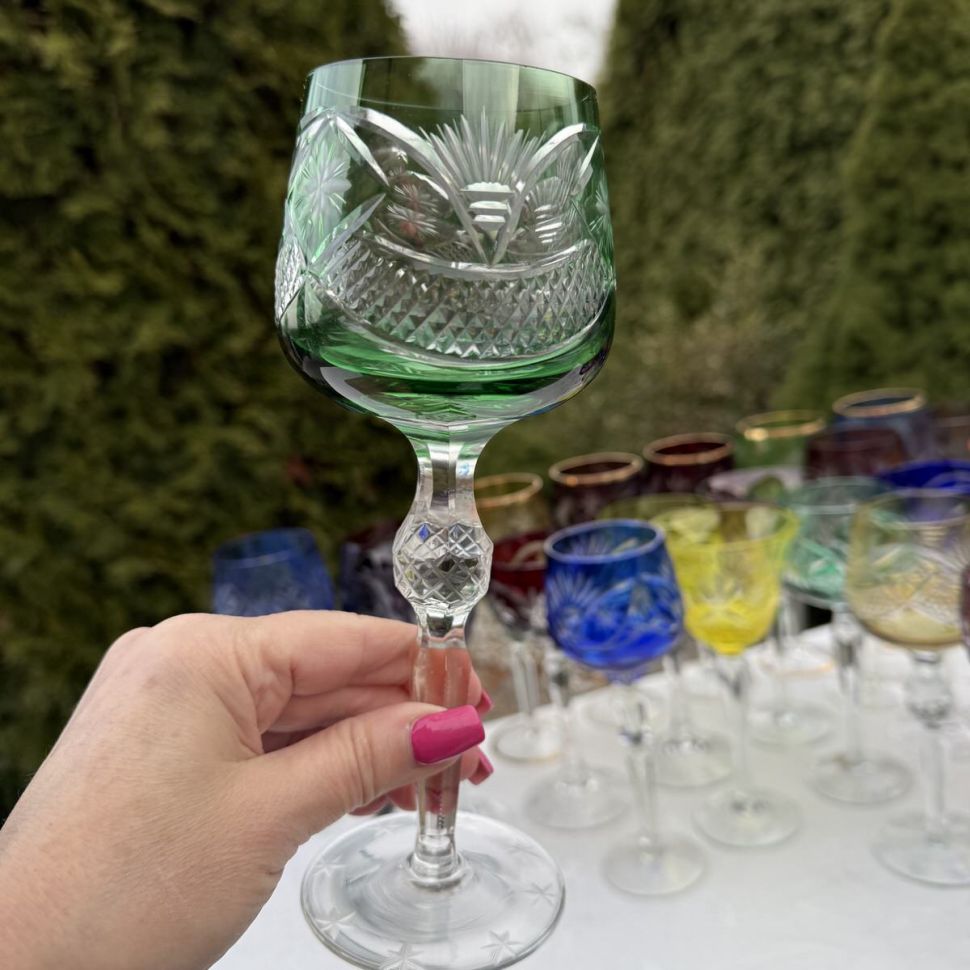 Бокал Anna Hutte зеленый 270 мл накладной хрусталь Германия дизайн 5