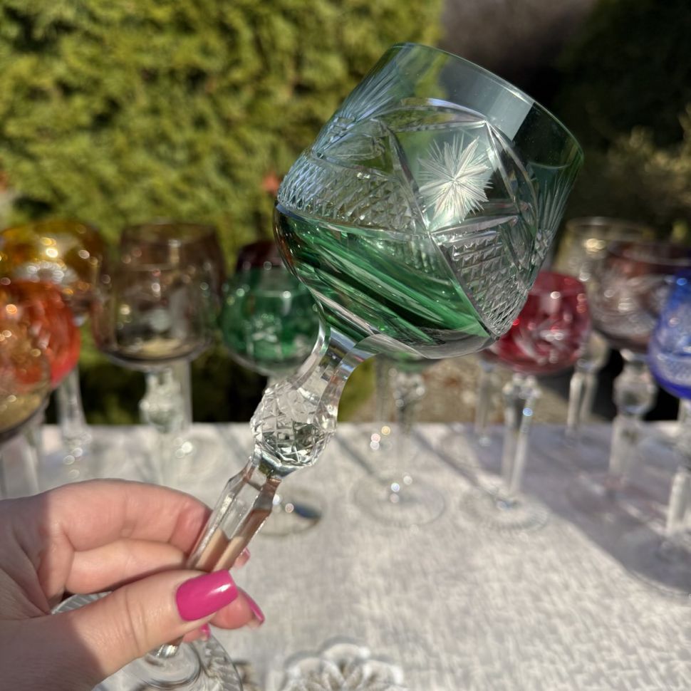 Бокал Anna Hutte зеленый 270 мл накладной хрусталь Германия дизайн 5