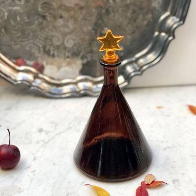 Графин с пробкой звездой, цветное стекло