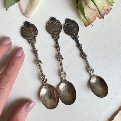 Ложка кофейная 12 см мельхиор патина