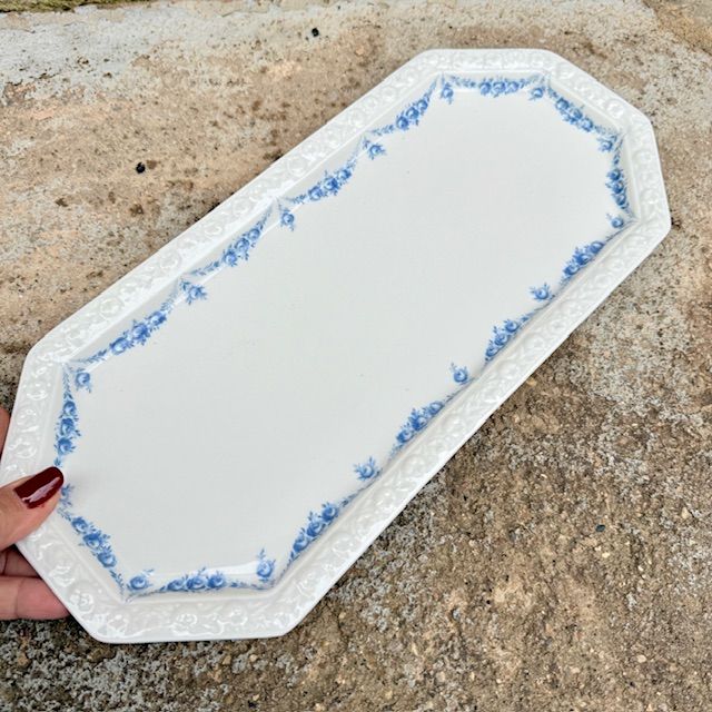 Блюдо для кекса Rosenthal Classic Rose голубые розы 37 см Германия