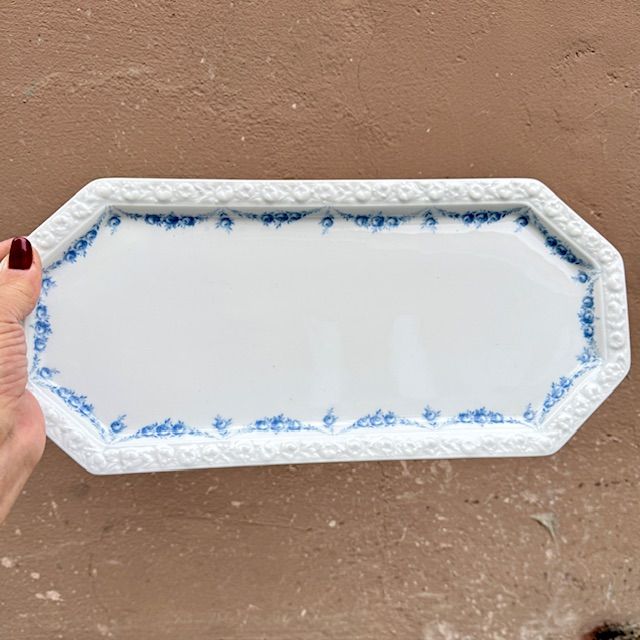 Блюдо для кекса Rosenthal Classic Rose голубые розы 37 см Германия