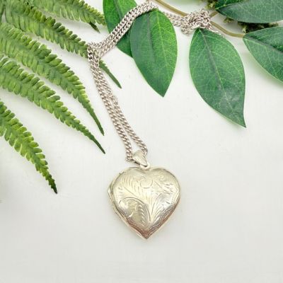 Кулон локет на цепочке 3,5 см серебро