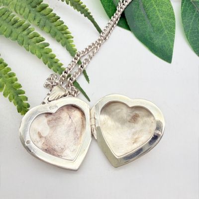 Кулон локет на цепочке 3,5 см серебро