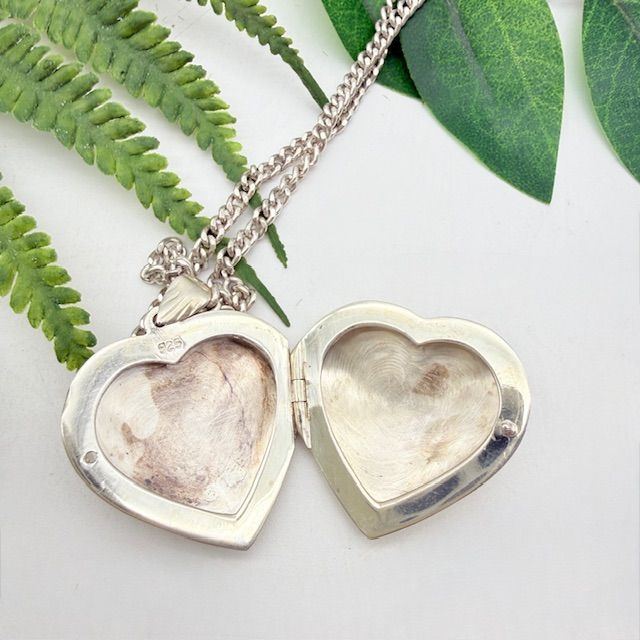 Кулон локет на цепочке 3,5 см серебро 