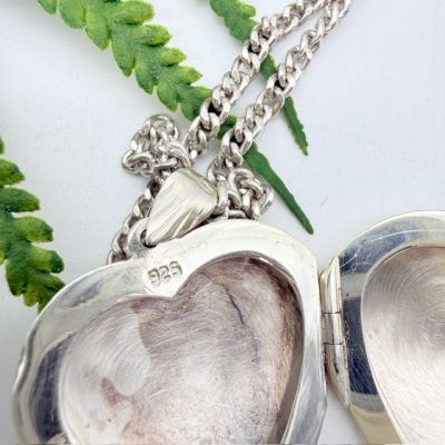 Кулон локет на цепочке 3,5 см серебро