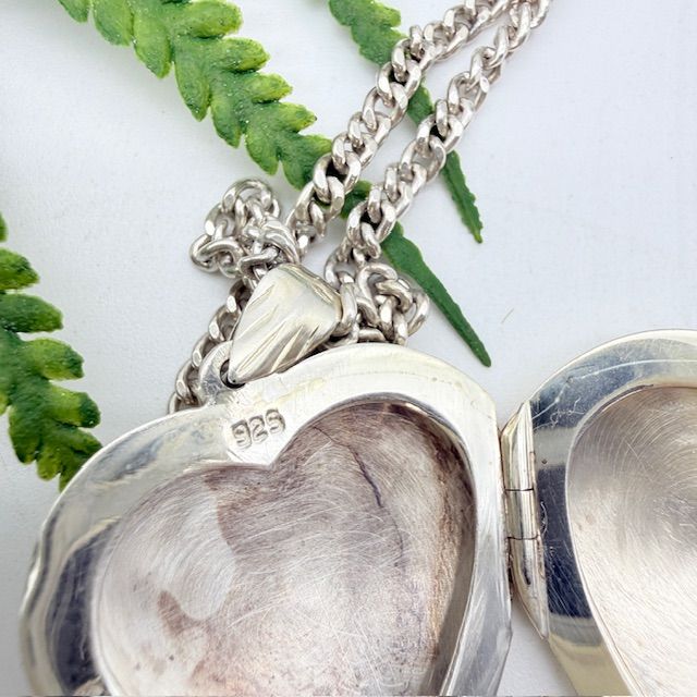 Кулон локет на цепочке 3,5 см серебро 