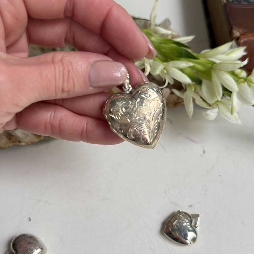 Кулон локет на цепочке 3,5 см серебро 