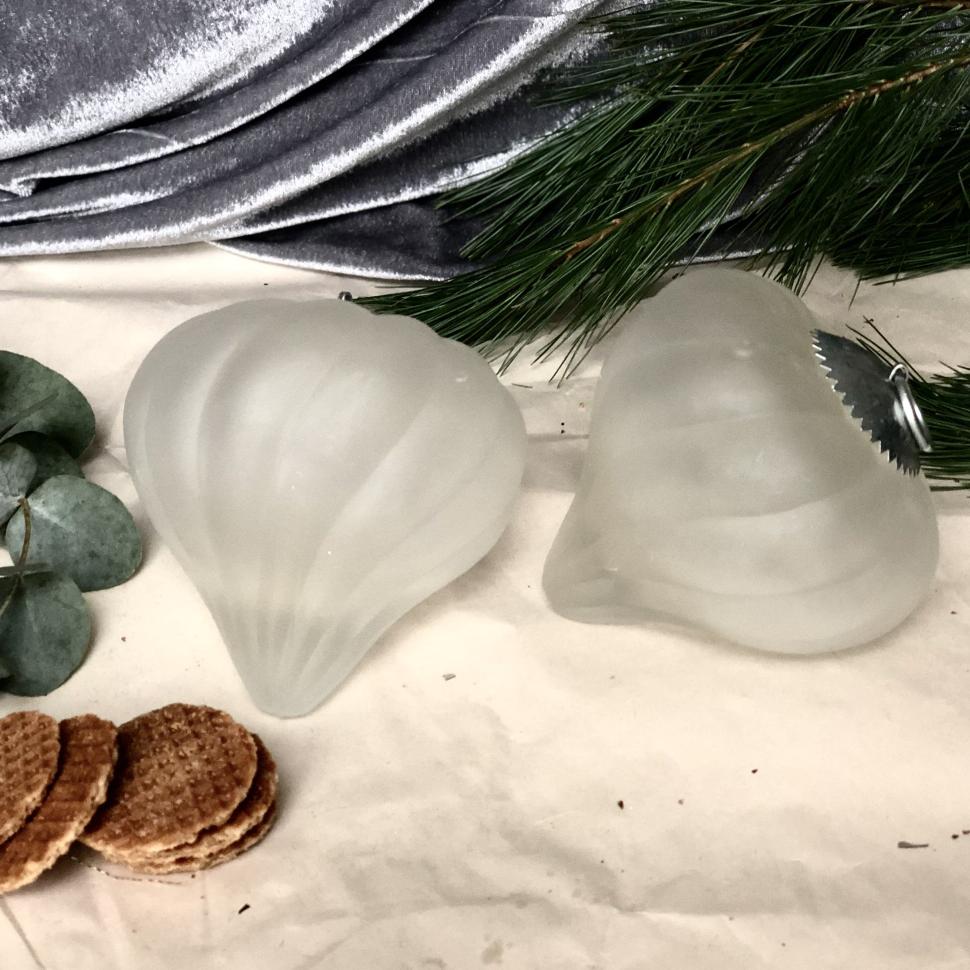 Винтажный елочный шар стекло, набор 2 шт.