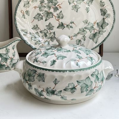 Террин с крышкой Barratts Плющ 24 см фарфор Англия