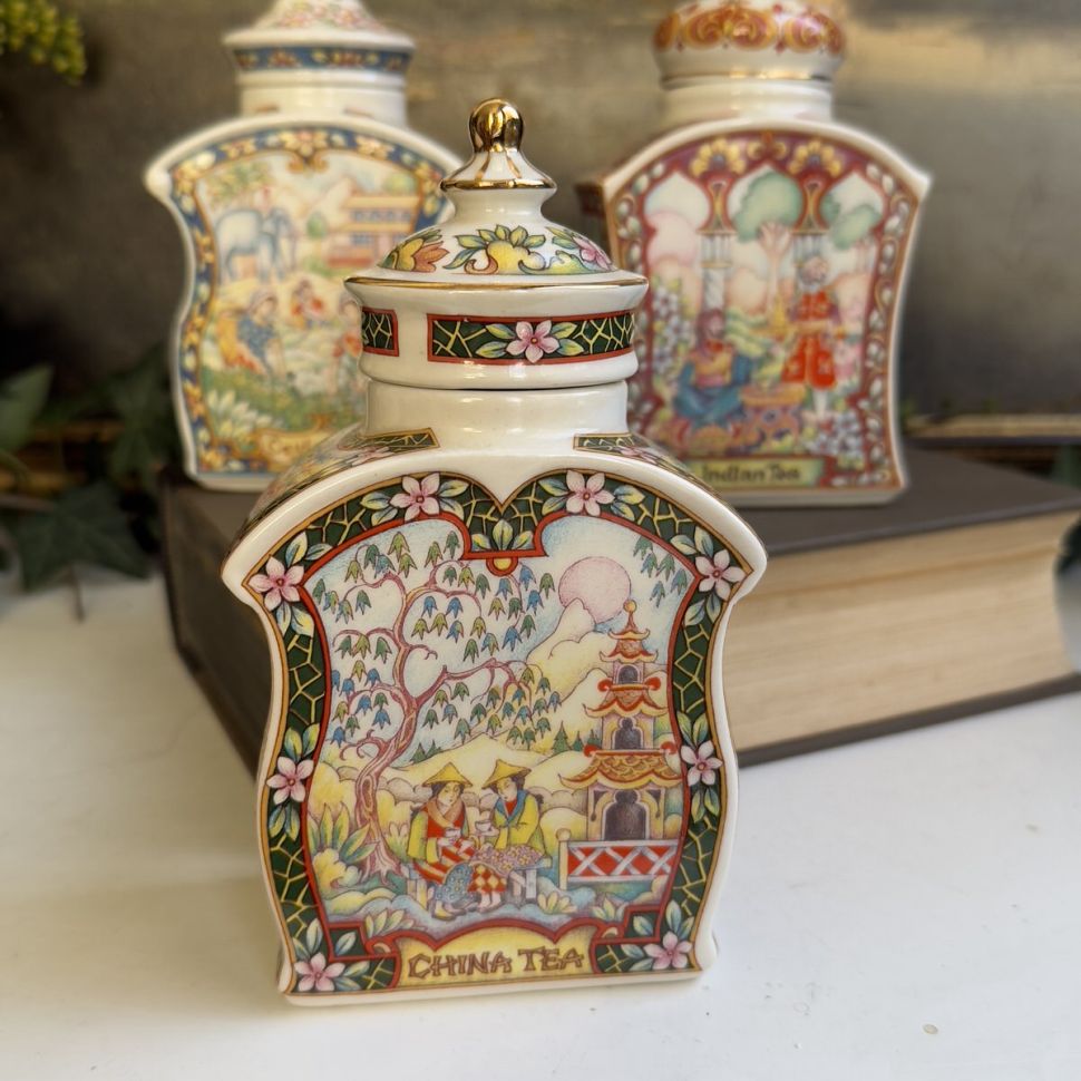 Банка чайница с крышкой Sadler China Tea 17 см фарфор Англия