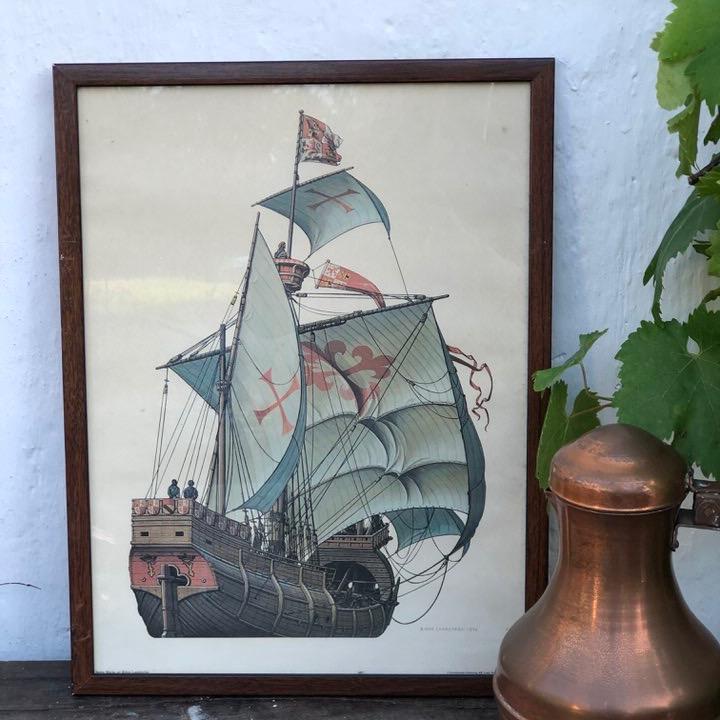 Репродукция в раме Bjorn Landstrom 1974 33x43 см.