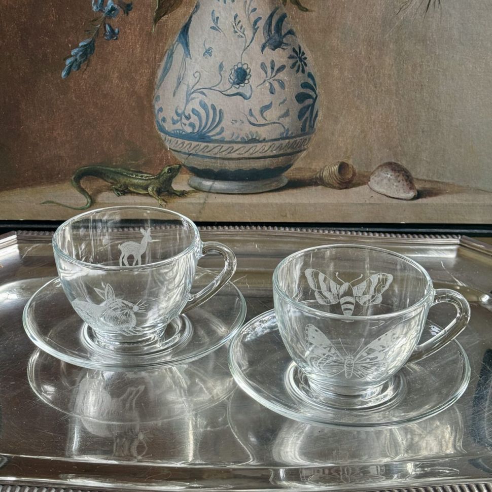 Чайная пара Arcoroc Бабочки 220 мл Франция 