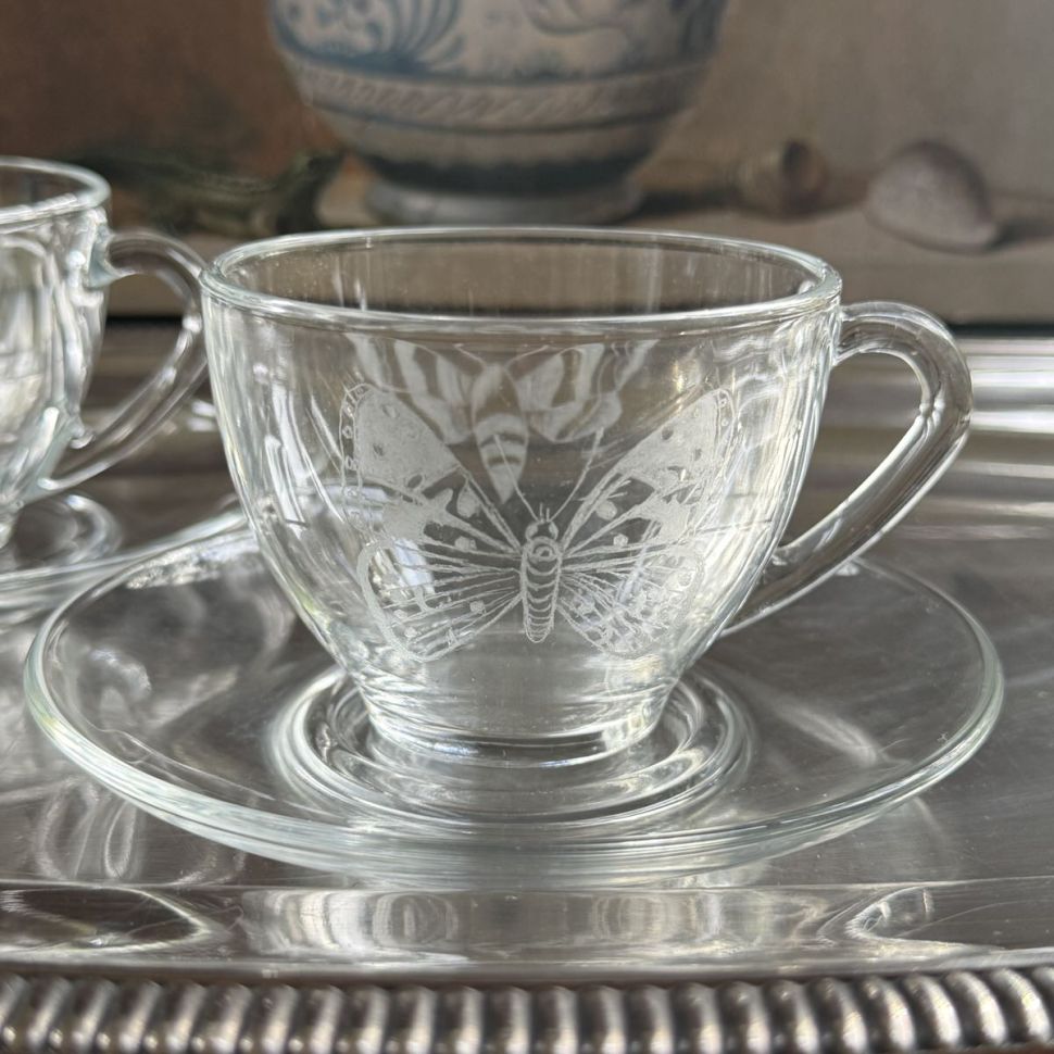 Чайная пара Arcoroc Бабочки 220 мл Франция 