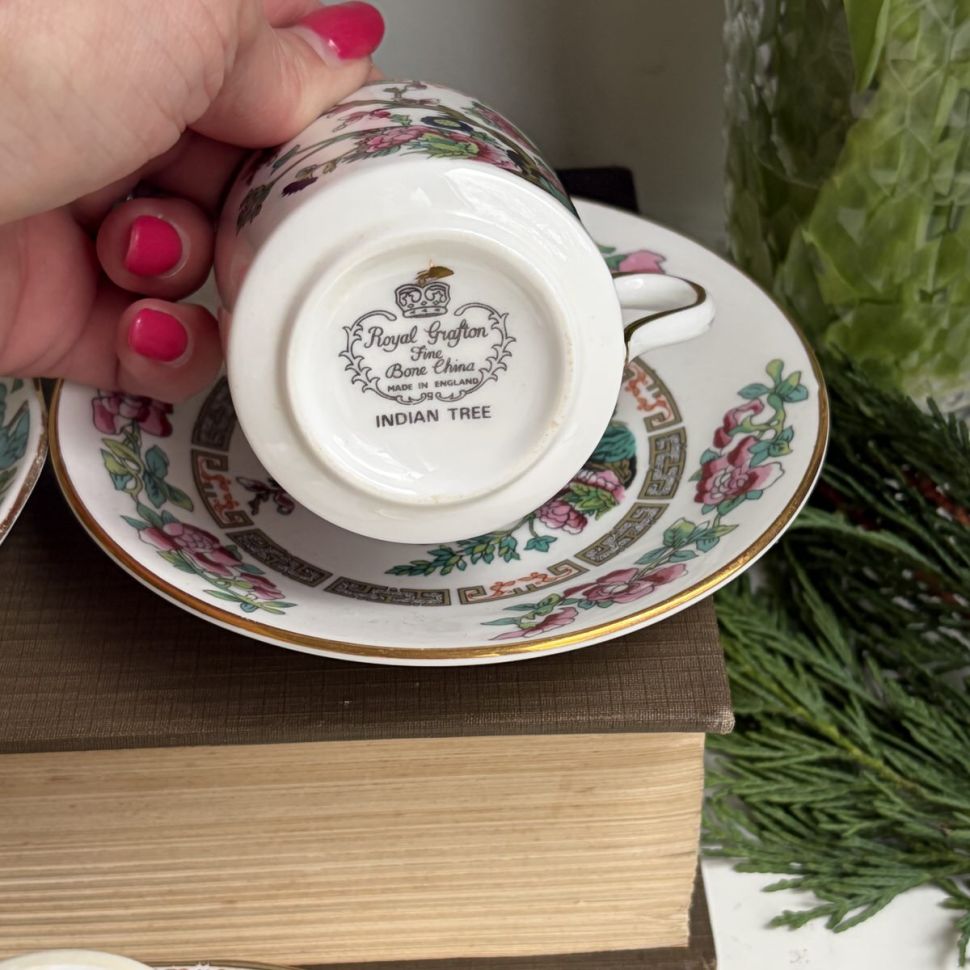 Кофейная пара Royal Grafton Indian Tree 100 мл Англия 