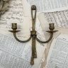 Подсвечник на 2 свечи настенный  36 см латунь