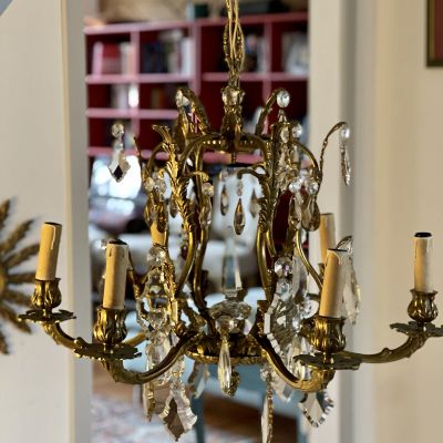 Люстра 90 см латунь хрусталь