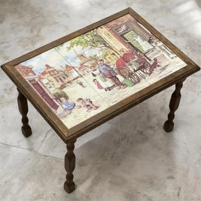 Столик кофейный с голландской плиткой 51х35 см Голландия