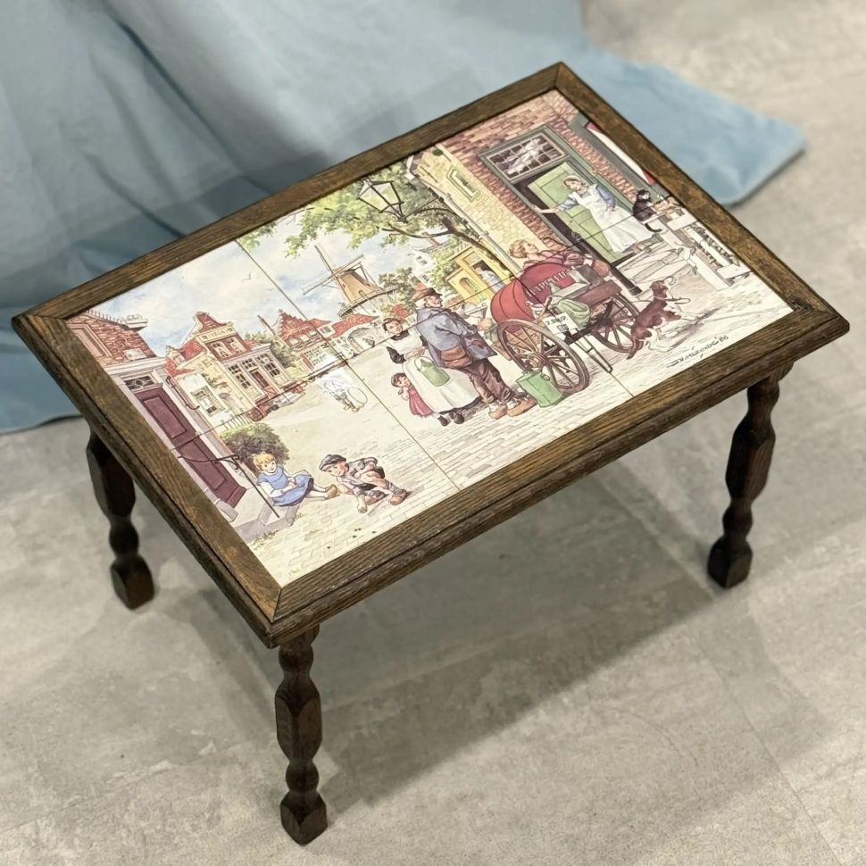 Столик кофейный с голландской плиткой 51х35 см Голландия