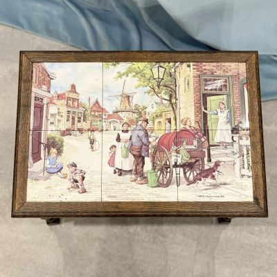 Столик кофейный с голландской плиткой 51х35 см Голландия