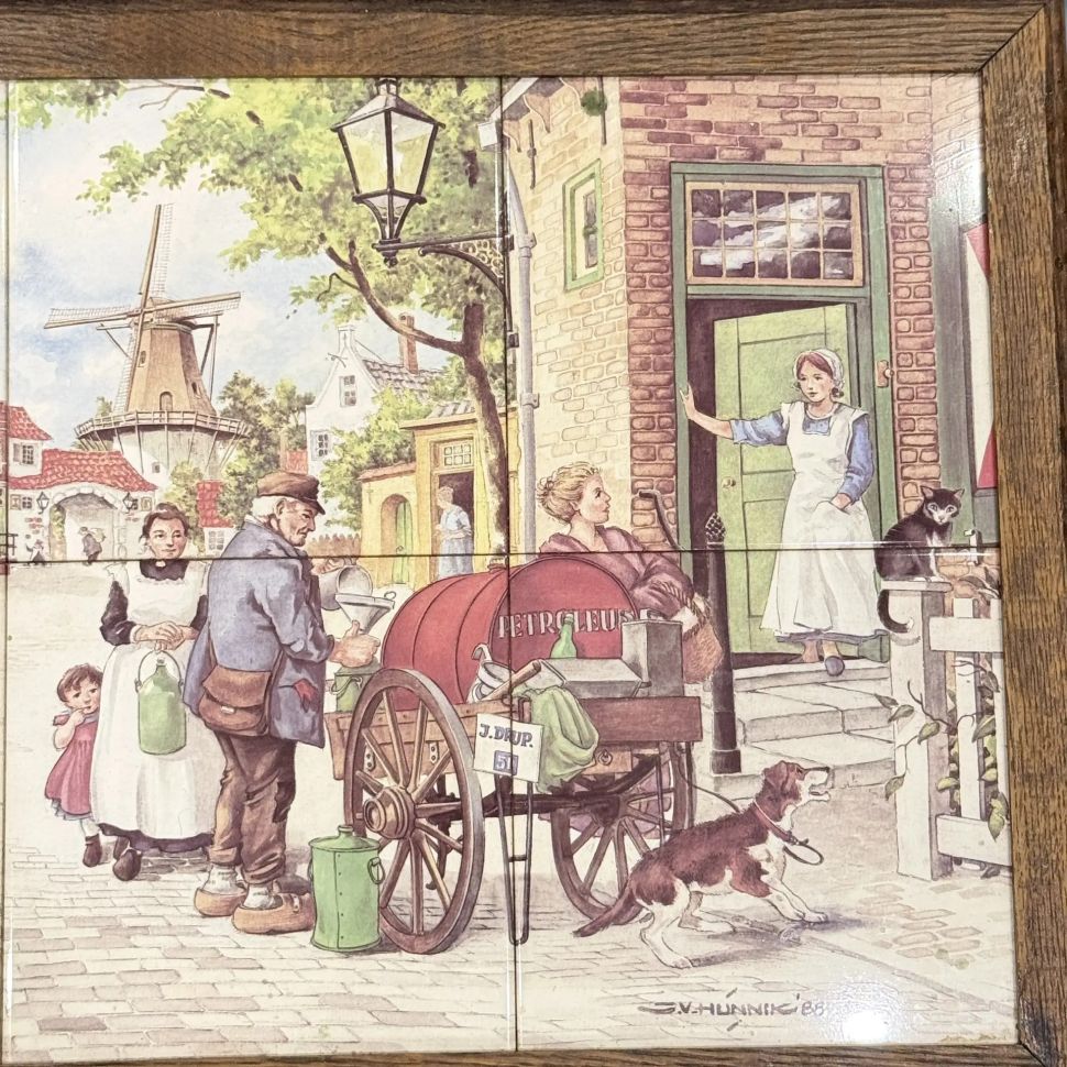 Столик кофейный с голландской плиткой 51х35 см Голландия