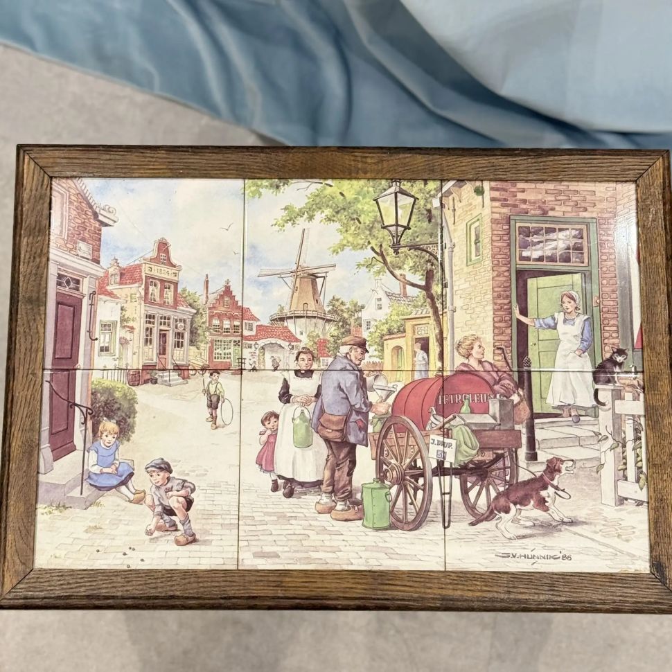 Столик кофейный с голландской плиткой 51х35 см Голландия