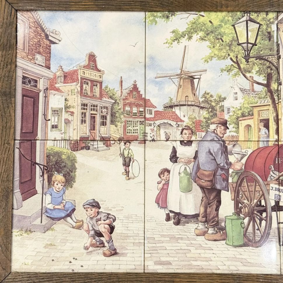 Столик кофейный с голландской плиткой 51х35 см Голландия