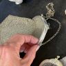 Кошелек кольчужный для мелочи на шатлен серебро 19 см