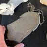 Кошелек кольчужный для мелочи на шатлен серебро 19 см