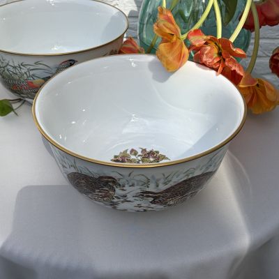 Салатник Franklin Porcelain Bobwhite Quail Game Bird 25 см фарфор 1982 г.