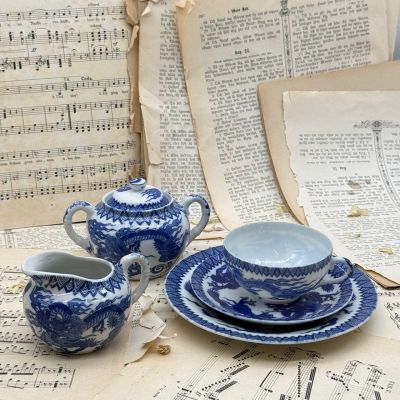 Сахарница молочник набор 2 предмета Дракон Япония