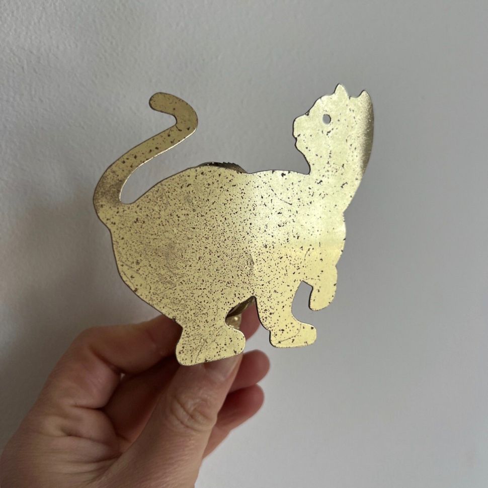 Прищепка для декора Кот 9 см металл