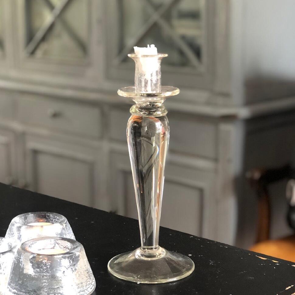 Подсвечник 24 см для высокой свечи хрусталь